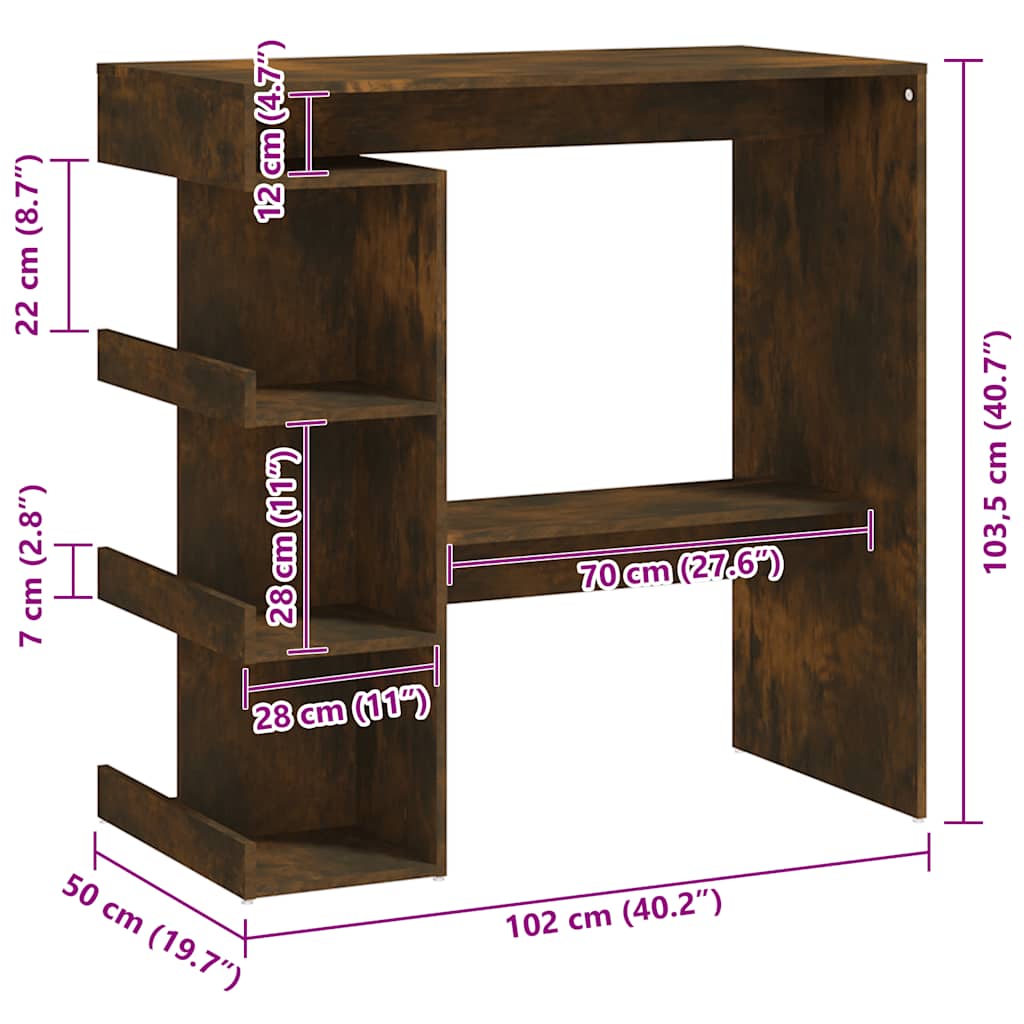 Wooden Bar Table With Storage Rack - Vantage Home