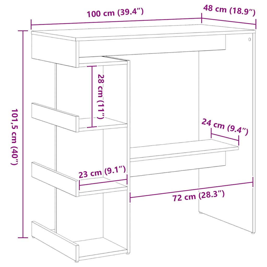 Wooden Bar Table With Storage Rack - Vantage Home