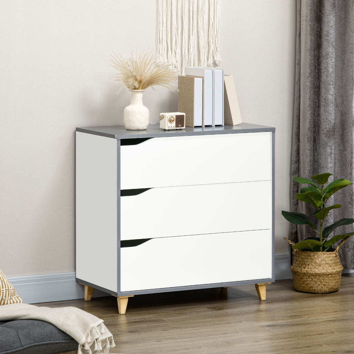 Wooden 2 Piece Bedroom Furniture Set With 2 Doors Wardrobe - Velmora