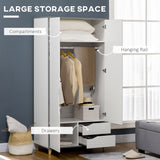 Wooden 2 Piece Bedroom Furniture Set With 2 Doors Wardrobe - Velmora