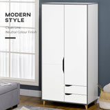 Wooden 2 Piece Bedroom Furniture Set With 2 Doors Wardrobe - Velmora