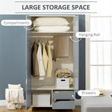 Wooden 3 Piece Bedroom Furniture Set With 2 Doors Wardrobe - Velmora