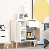 Wooden 4 Piece Bedroom Furniture Set With 2 Doors Sideboard - Velmora