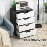 Wooden 4 Piece Bedroom Furniture Set With 2 Doors Wardrobe - Velmora