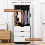 Wooden 4 Piece Bedroom Furniture Set With 2 Doors Wardrobe - Velmora