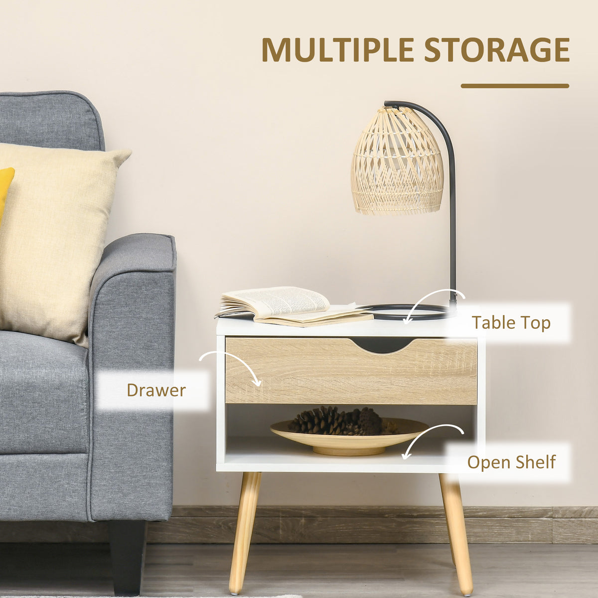 Wooden 4 Piece Bedroom Furniture Set With 3 Doors Sideboard - Velmora