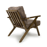 Wooden Accent Chair With Suede Effect Cushions - Hampton