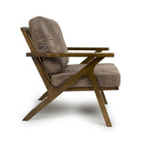 Wooden Accent Chair With Suede Effect Cushions - Hampton