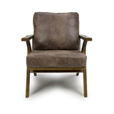 Wooden Accent Chair With Suede Effect Cushions - Hampton