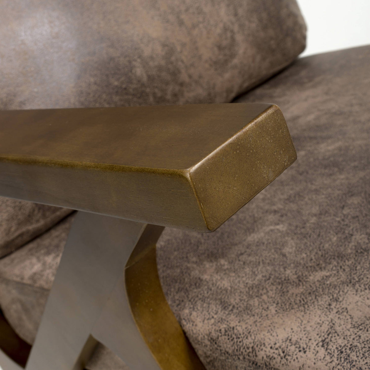 Wooden Accent Chair With Suede Effect Cushions - Hampton