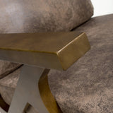 Wooden Accent Chair With Suede Effect Cushions - Hampton