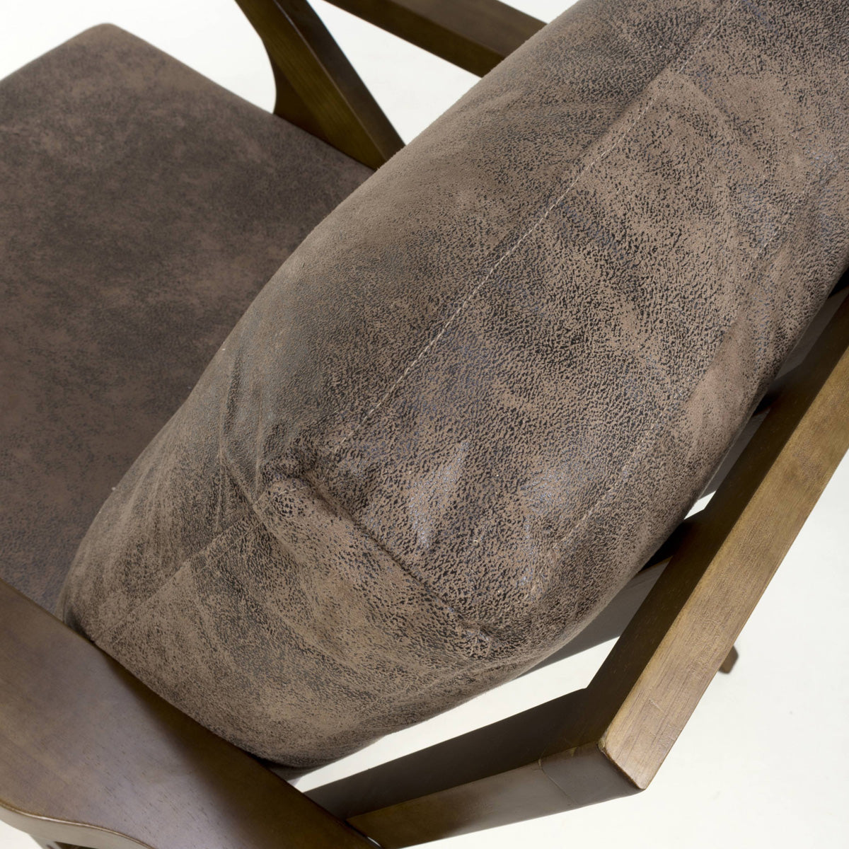 Wooden Accent Chair With Suede Effect Cushions - Hampton