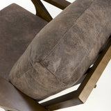 Wooden Accent Chair With Suede Effect Cushions - Hampton