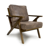 Wooden Accent Chair With Suede Effect Cushions - Hampton