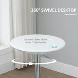 Wooden Adjustable Height Bar Table Round With Swivel Painted Top - Velmora