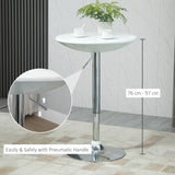 Wooden Adjustable Height Bar Table Round With Swivel Painted Top - Velmora