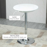 Wooden Adjustable Height Bar Table Round With Swivel Painted Top - Velmora