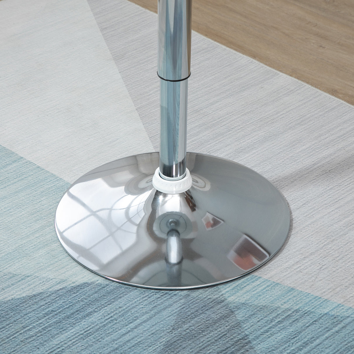 Wooden Adjustable Height Bar Table Round With Swivel Painted Top - Velmora