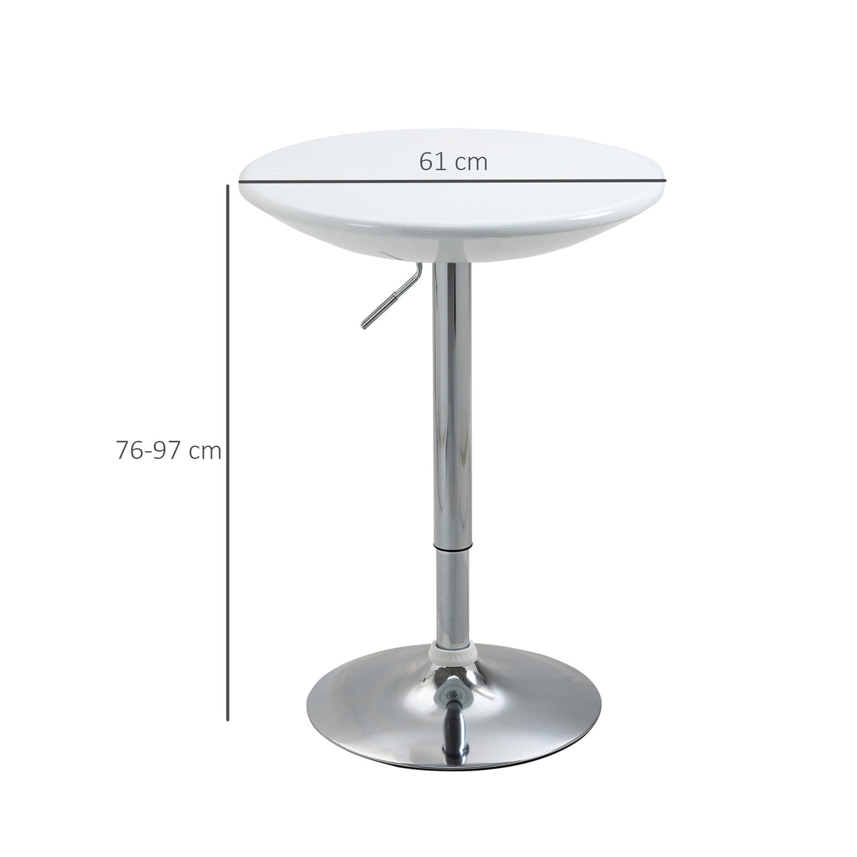 Wooden Adjustable Height Bar Table Round With Swivel Painted Top - Velmora