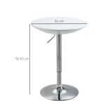 Wooden Adjustable Height Bar Table Round With Swivel Painted Top - Velmora