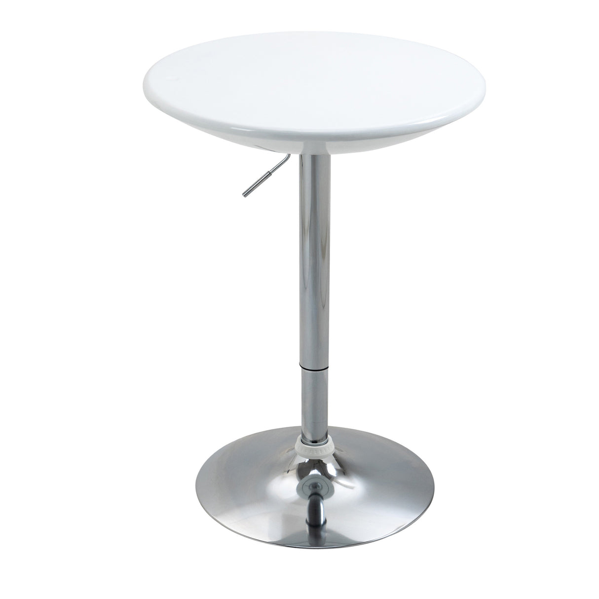 Wooden Adjustable Height Bar Table Round With Swivel Painted Top - Velmora