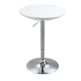 Wooden Adjustable Height Bar Table Round With Swivel Painted Top - Velmora