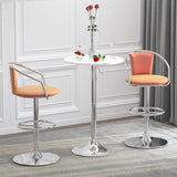 Wooden Adjustable Height Bar Table Round With Swivel Top - Velmora