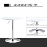 Wooden Adjustable Height Bar Table Round With Swivel Top - Velmora