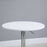 Wooden Adjustable Height Bar Table Round With Swivel Top - Velmora