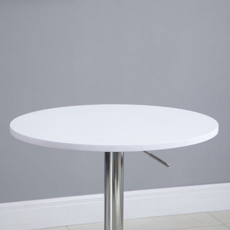 Wooden Adjustable Height Bar Table Round With Swivel Top - Velmora