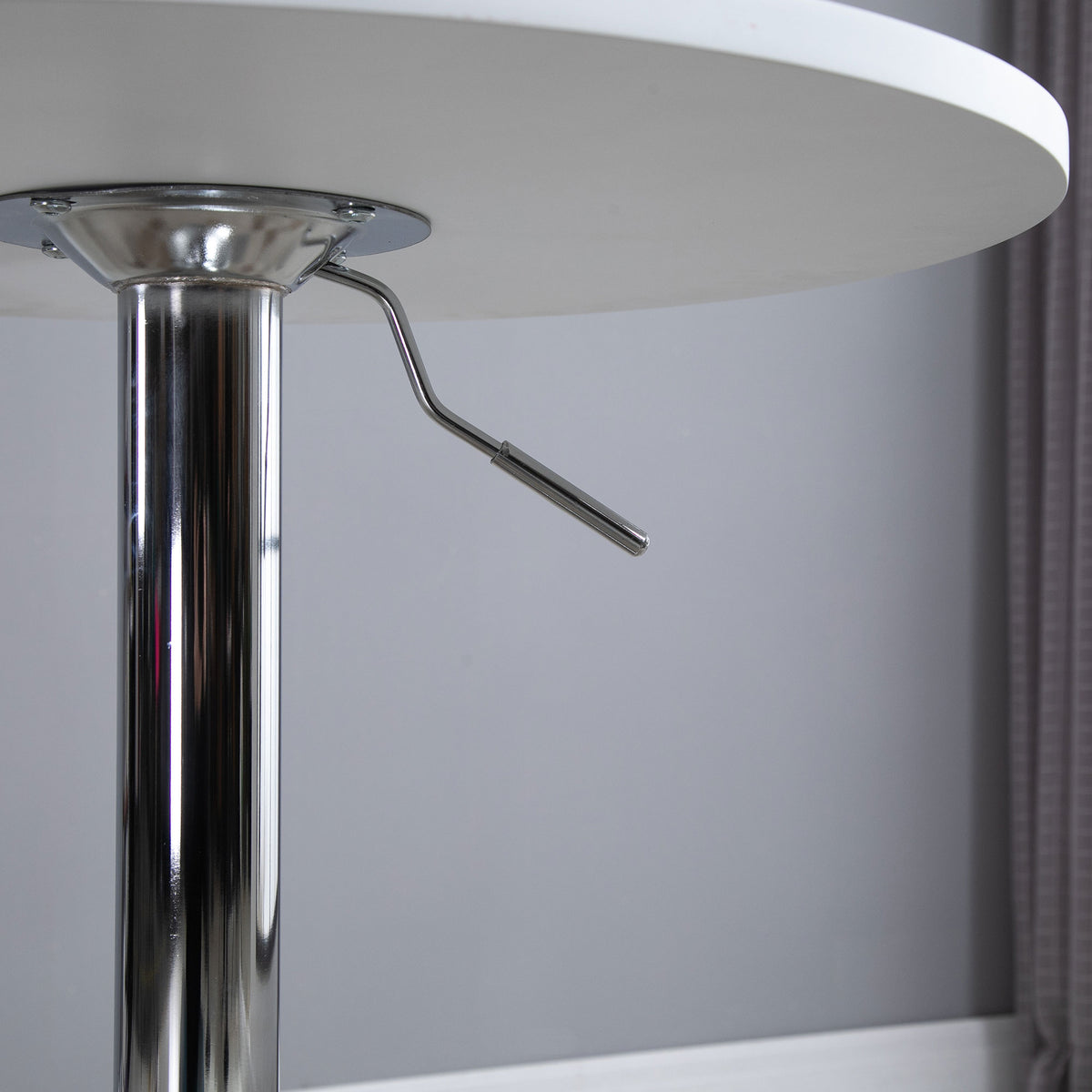 Wooden Adjustable Height Bar Table Round With Swivel Top - Velmora