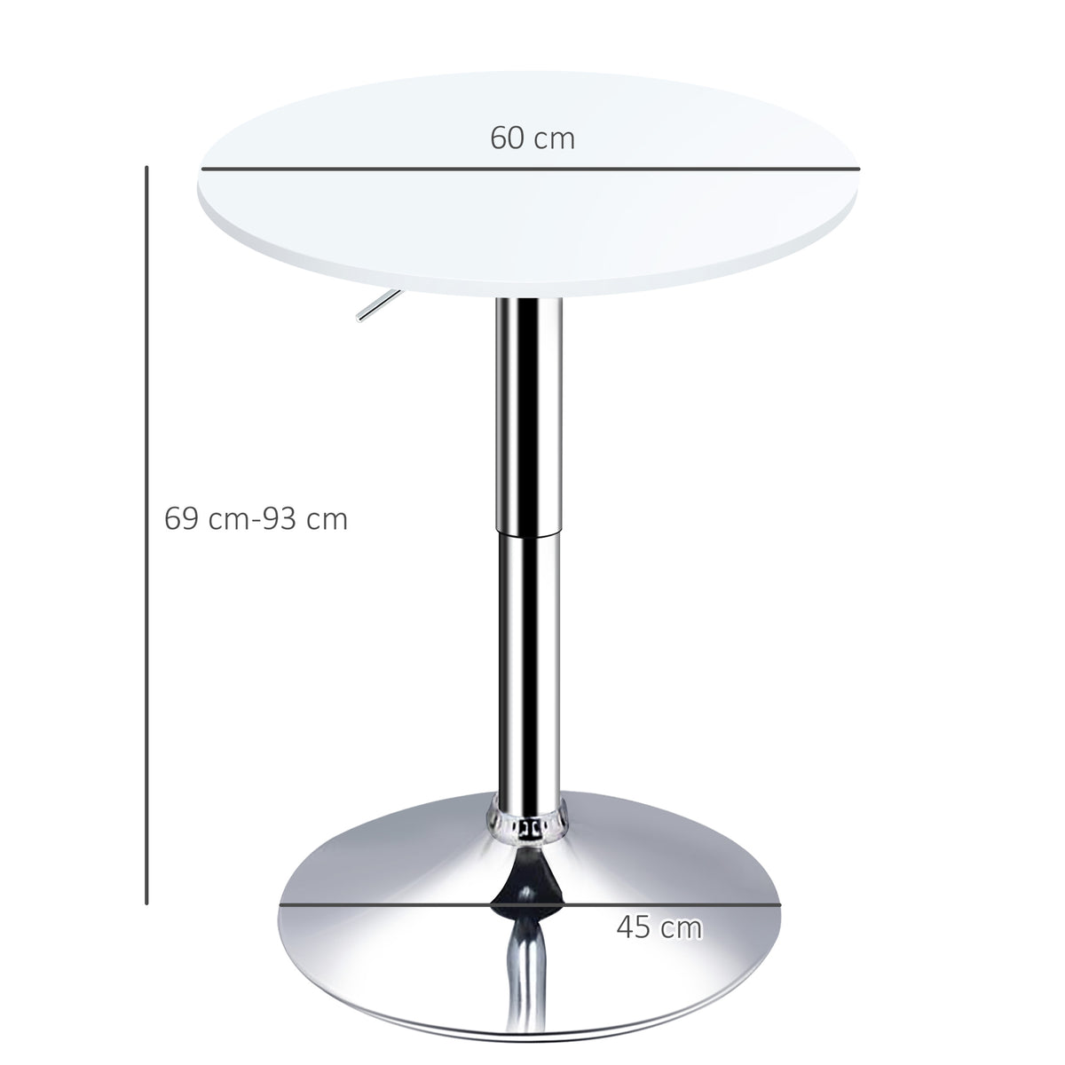 Wooden Adjustable Height Bar Table Round With Swivel Top - Velmora