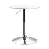 Wooden Adjustable Height Bar Table Round With Swivel Top - Velmora