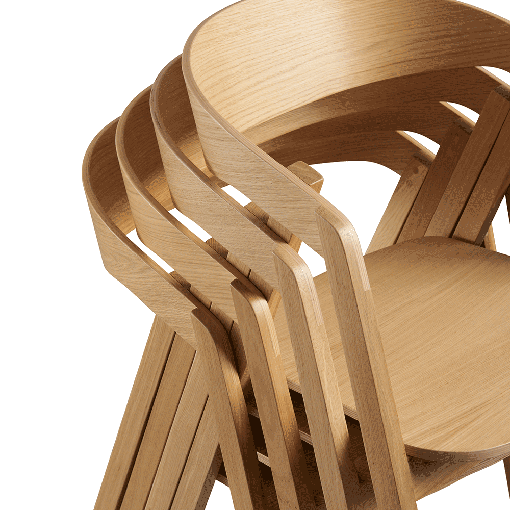Wooden Armchair Stackable - Luca