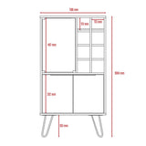 Wooden Bar Cabinet With 2 Doors - Nevada
