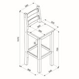 Wooden Bar Chairs in Set Of 2 - Corona