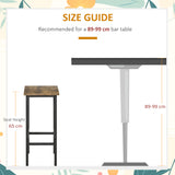 Wooden Bar Stool 40cm Wide With Metal Frame in Set Of 2 - Velmora