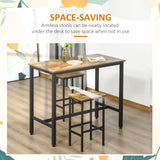 Wooden Bar Stool 40cm Wide With Metal Frame in Set Of 2 - Velmora
