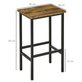 Wooden Bar Stool 40cm Wide With Metal Frame in Set Of 2 - Velmora