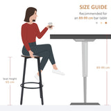 Wooden Bar Stool 42cm Diameter With Metal Frame in Set Of 2 - Velmora