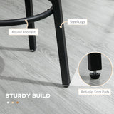 Wooden Bar Stool 42cm Diameter With Metal Frame in Set Of 2 - Velmora
