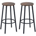 Wooden Bar Stool 42cm Diameter With Metal Frame in Set Of 2 - Velmora