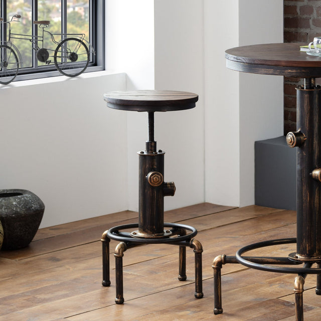 45cm Stool Wooden Bar Stool 45cm Wide Round - Rockport | Cozy Furniture Direct