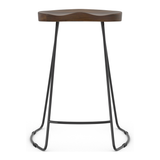 Wooden Bar Stool With Black Metal Frame - Carmsley