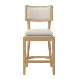 Wooden Bar Stool Counter With Fabric Seat - Maggie