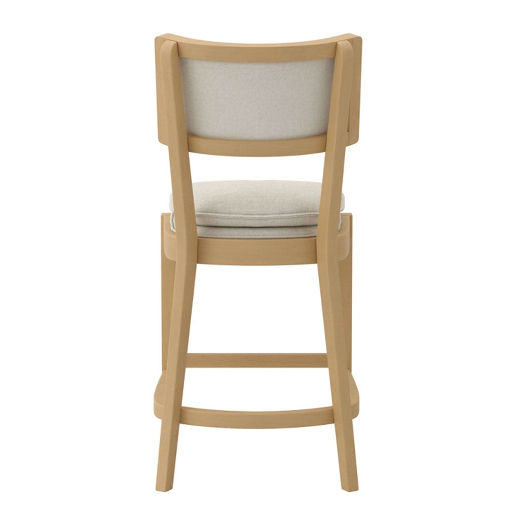 Wooden Bar Stool Counter With Fabric Seat - Maggie