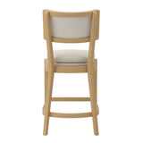 Wooden Bar Stool Counter With Fabric Seat - Maggie