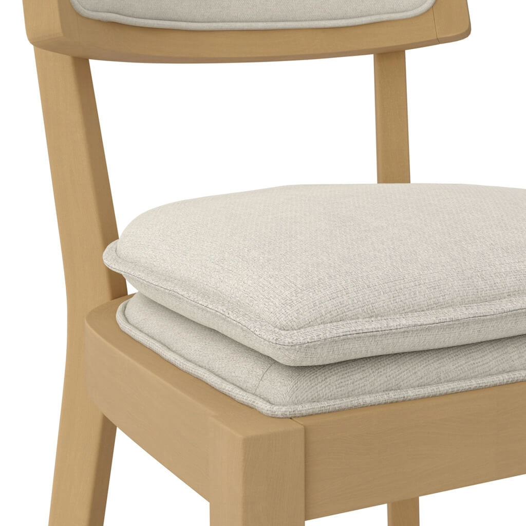 Wooden Bar Stool Counter With Fabric Seat - Maggie