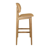 Wooden Bar Stool With Natural Cane Back - Relish