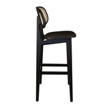 Wooden Bar Stool With Natural Cane Back - Relish